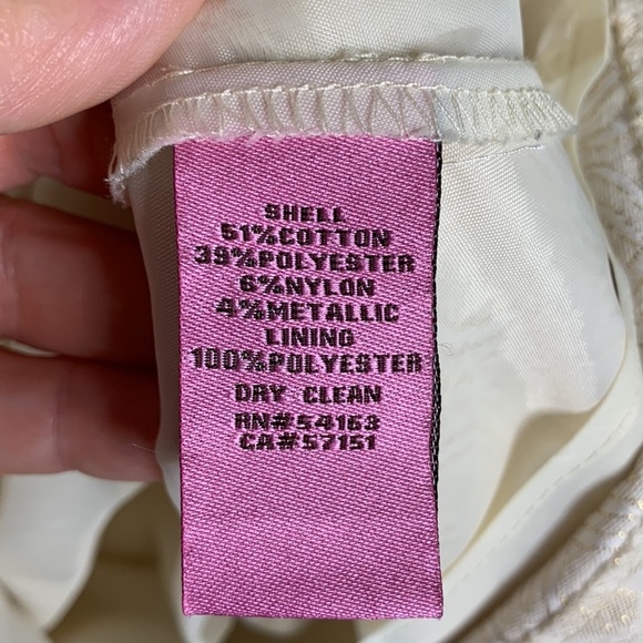 Eliza J Fit-n-Flare Gold Thread Jacquard Dress with‎ Rhinestones - Picture 6 of 7